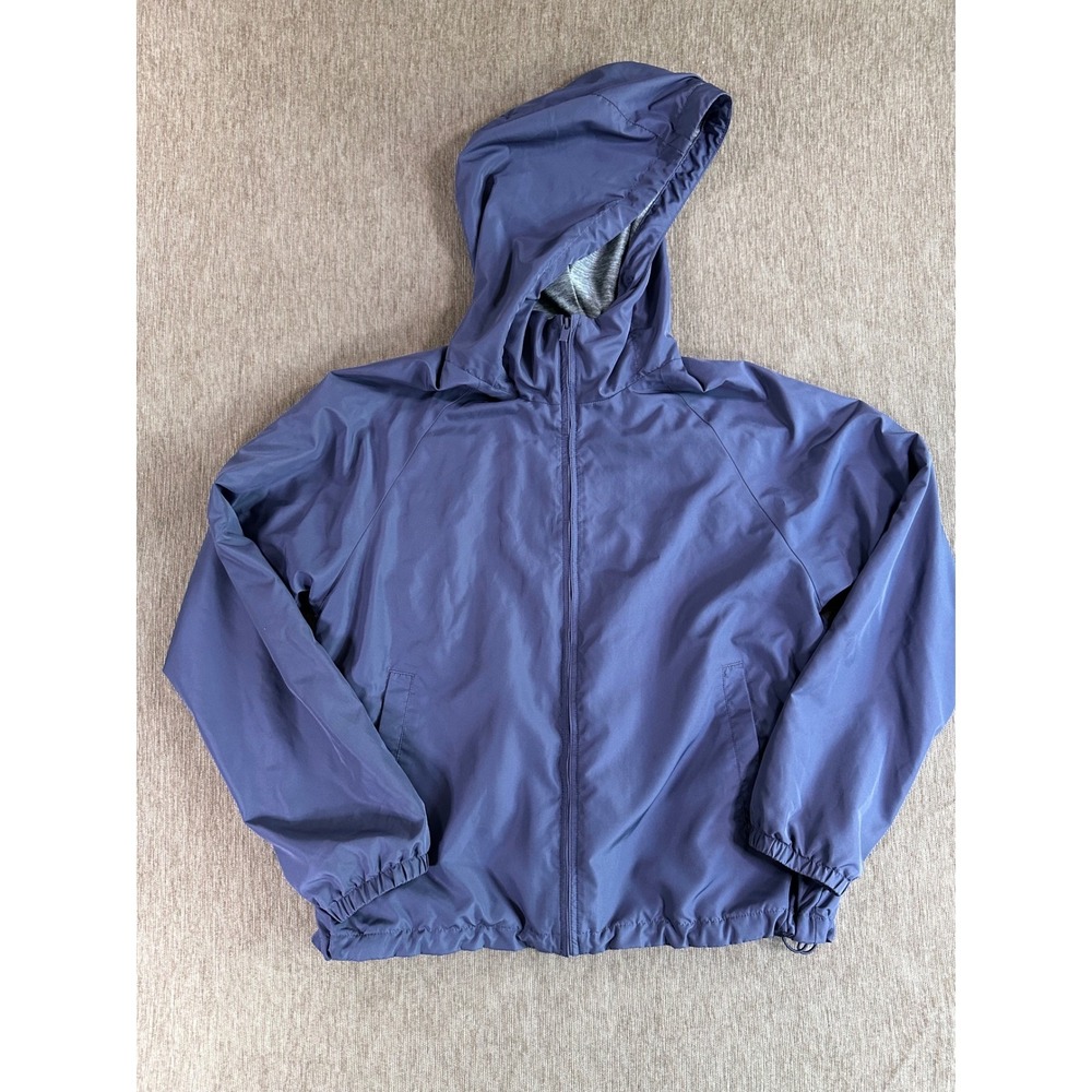 Uniqlo Navy Blue Hooded Windbreaker Full Zip Jacket 211-450524